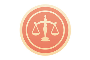 Justice scales black and white, an Object Illustration by Things for designers