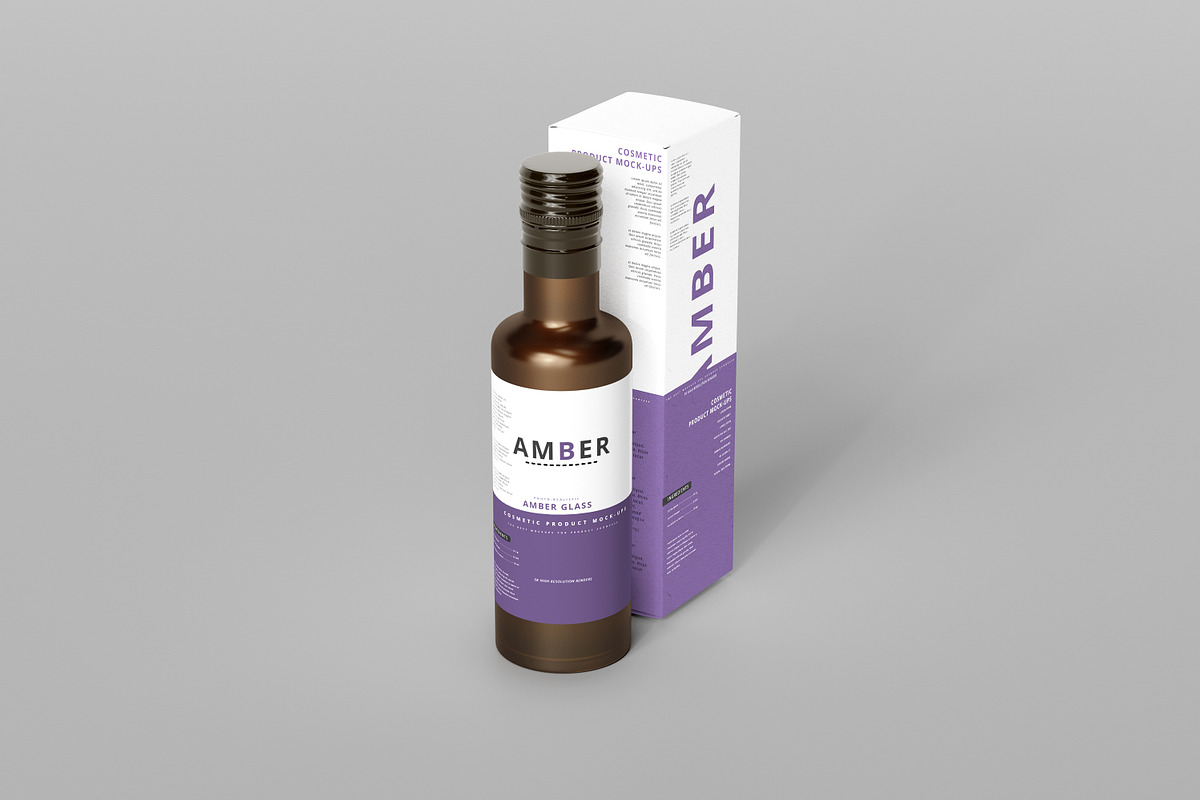 7 in 1 Amber Glass Cosmetic Bundle, a Cups & Container Mockup by pmvch (Photo 70 of 106)
