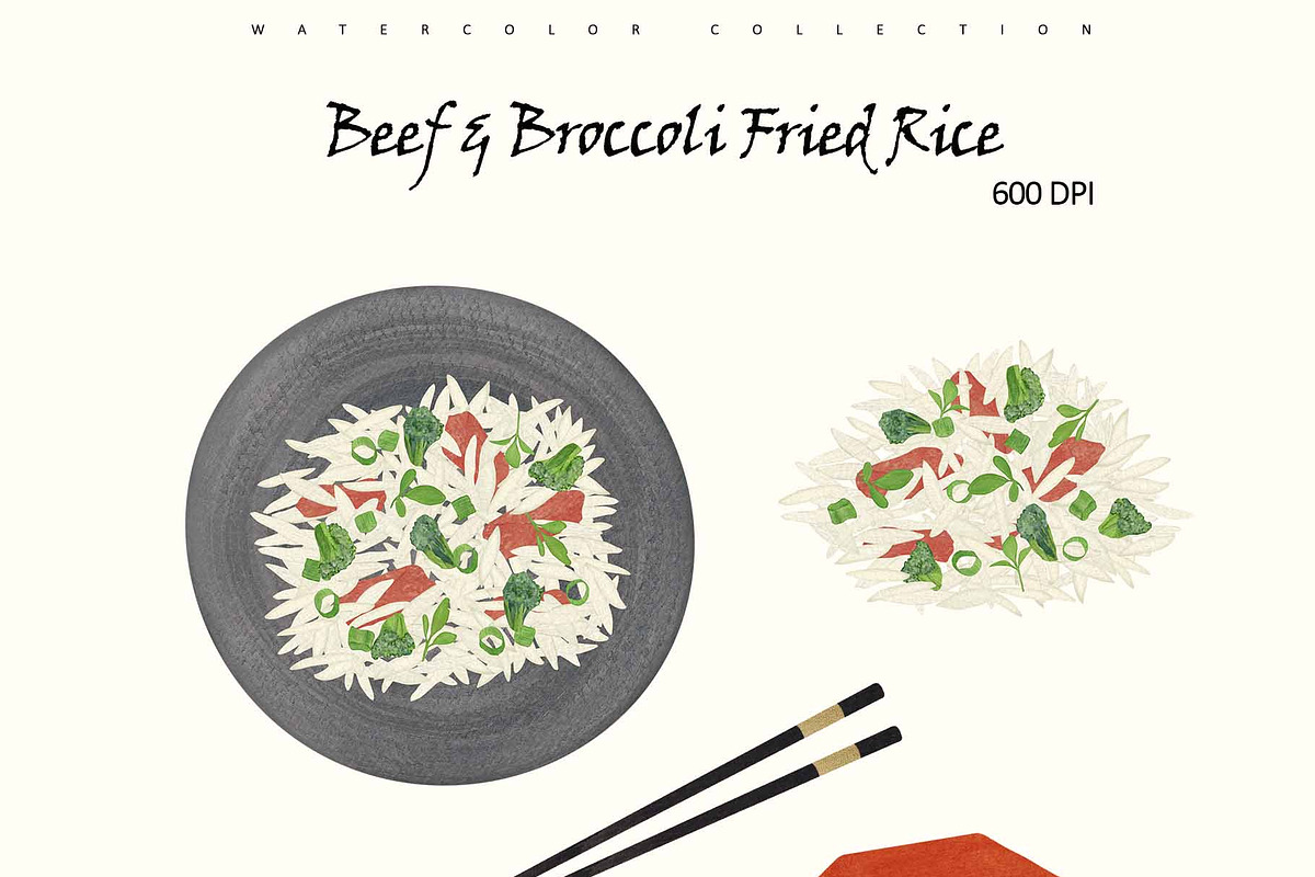 Fried Rice Watercolor Recipe Set, a Food Illustration by Sunshine Art (Photo 4 of 13)