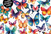 Colorful Butterflies Clipart Set, an Animal Illustration by Creator Goodies (Thumbnail 1 of 7)