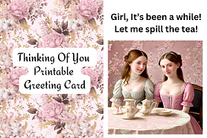 Thinking Of You Greeting Card PNG, a Card Template by Pixels N Bows