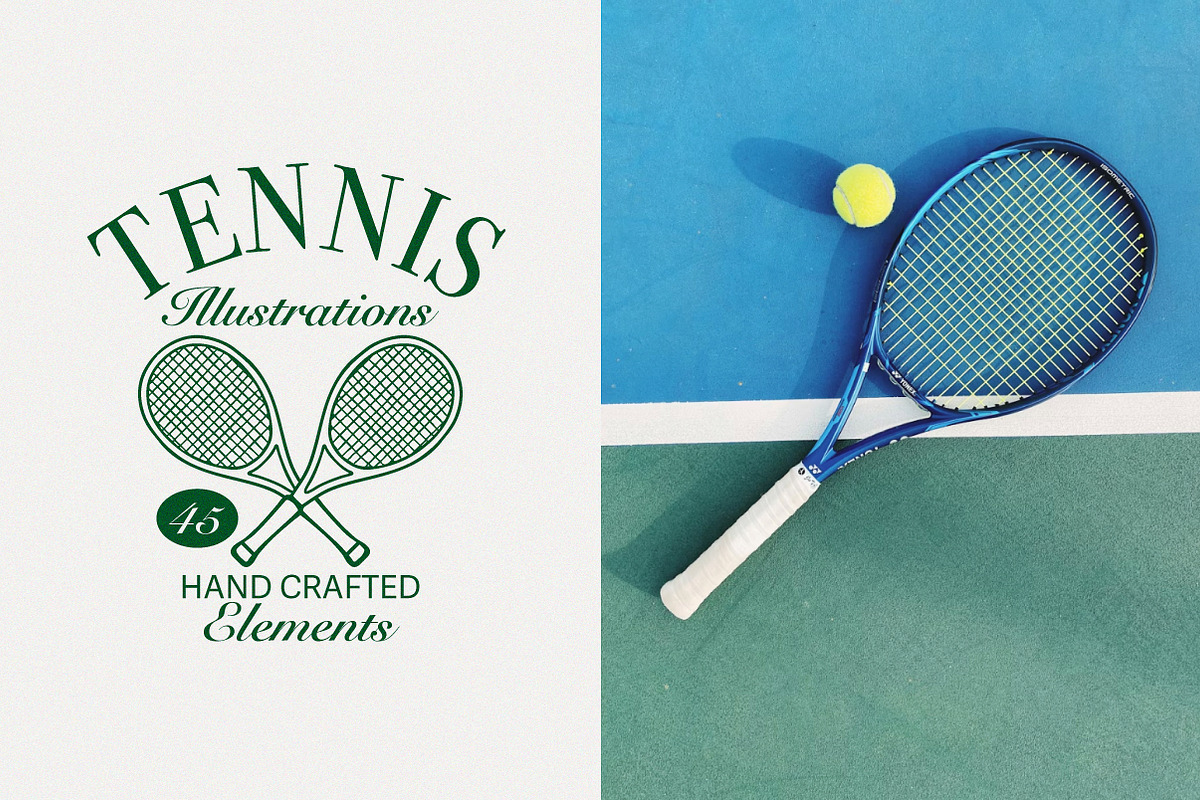 Hand-drawn Tennis Illustrations, an Illustration by cd-design.co (Photo 5 of 7)