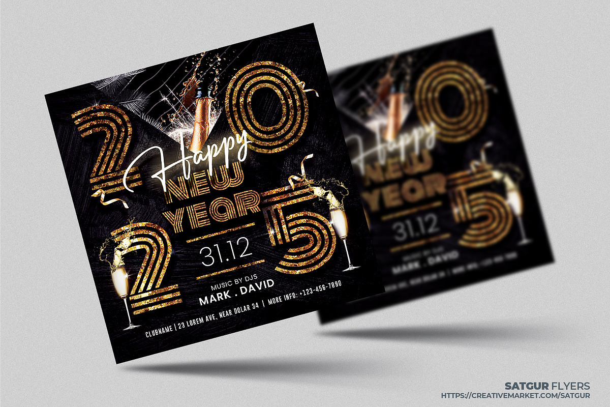 New Year Party Flyer Template, a Flyer Template by Satgur Graphic Design (Photo 4 of 4)