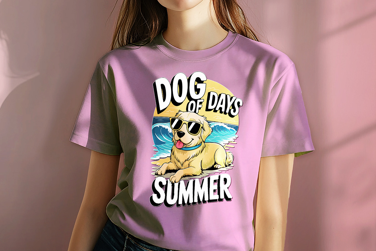 Summer Dog Digital Shirt Design, a Graphic by Vector Portal (Photo 2 of 5)
