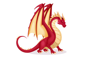Red fantasy dragon, an Animal Illustration by Yayasya