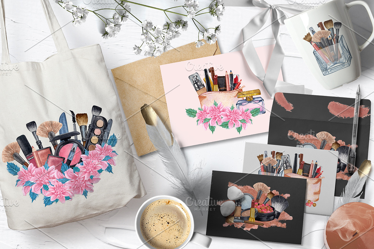 Make Up Watercolor Set, an Object Illustration by BarvArt (Photo 6 of 13)