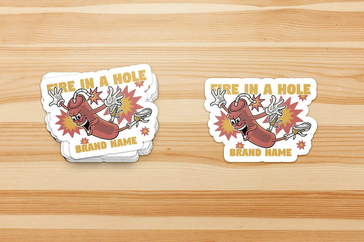jumping dynamite retro mascot, a Branding & Logo Template by Judsart (Photo 3 of 3)