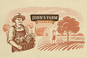 Vintage village vector. Vol2., an Animal Illustration by bioraven (Thumbnail 2 of 18)