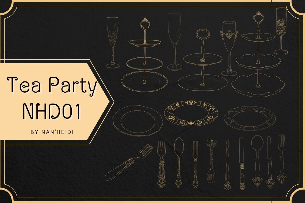 50 Tea Party Procreate brushes, a Brush Add-On by Nan'Heidi (Photo 2 of 4)