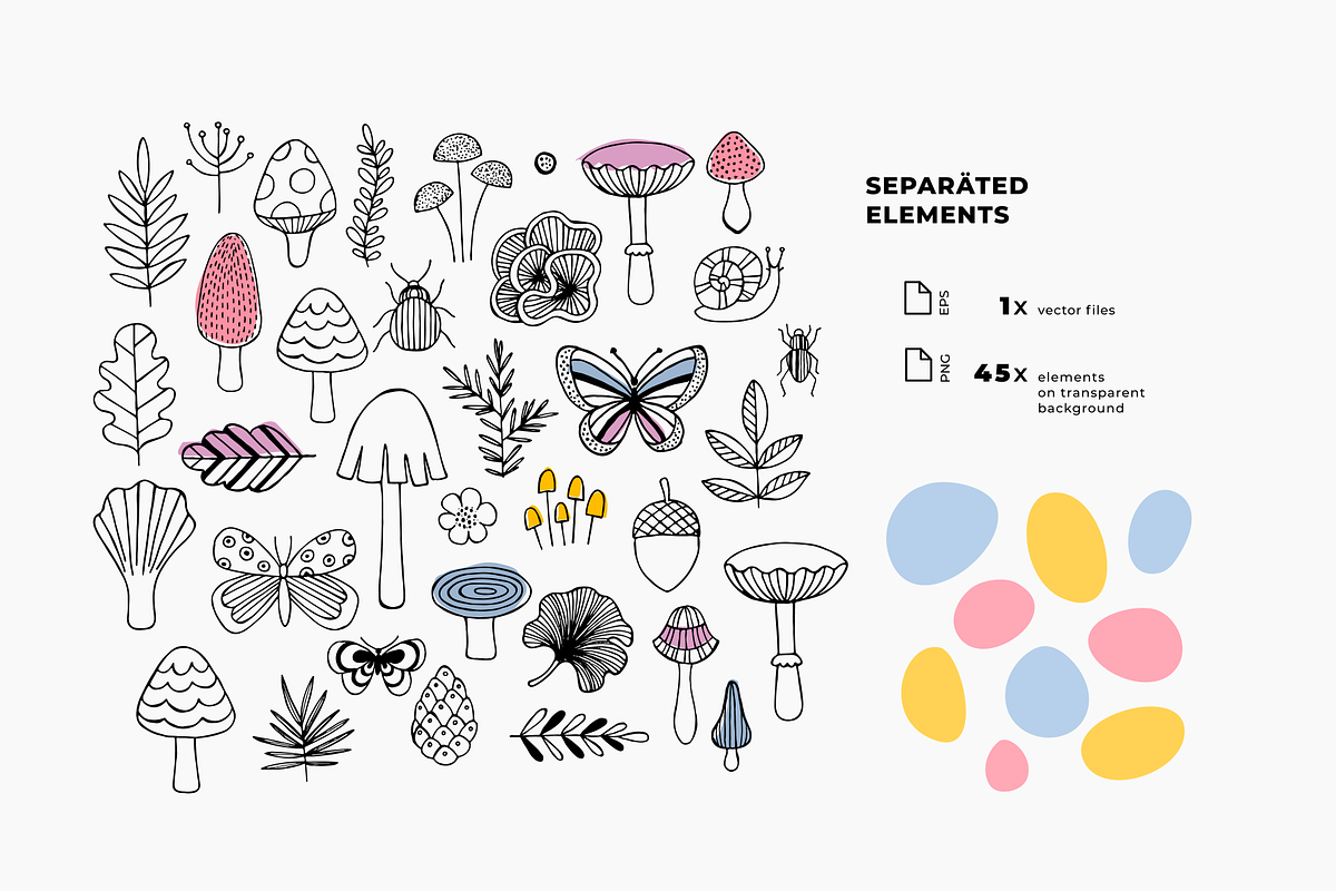 Mushroom illustrations, an Illustration by adehoidar (Photo 4 of 8)