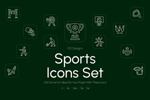 Sports Icon Art Set, an Outline Icon by Prosymbols