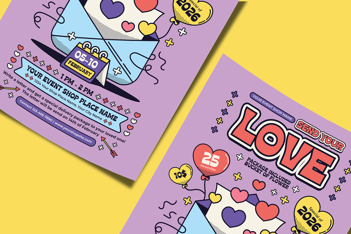 Send Your Love Valentine's Flyer, a Flyer Template by Tiptop Graphic (Photo 3 of 5)
