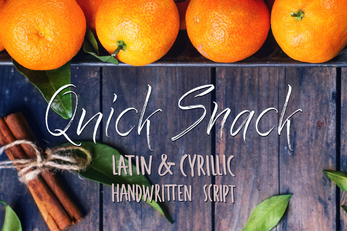 Quick Snack Script Latin & Cyrillic, a Script Font by Vera Holera (Photo 1 of 4)