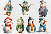 Hand Drawn Style Cartoon Snowman, a Seasonal Illustration by Rose Art (Thumbnail 2 of 4)