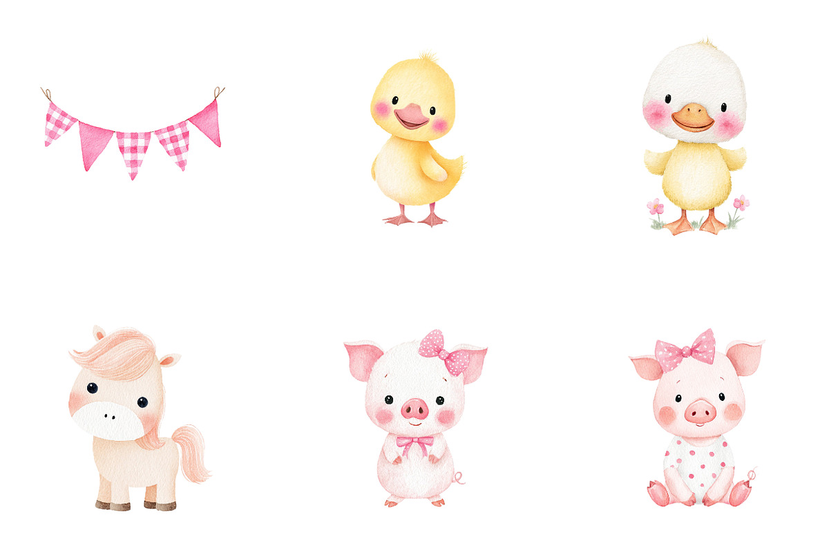 Watecolor Cute fram clipart, an Illustration by CreationArt (Photo 2 of 6)