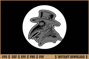 The Plague Doctor svg printable file, a Texture Graphic by Handy Arts Studio