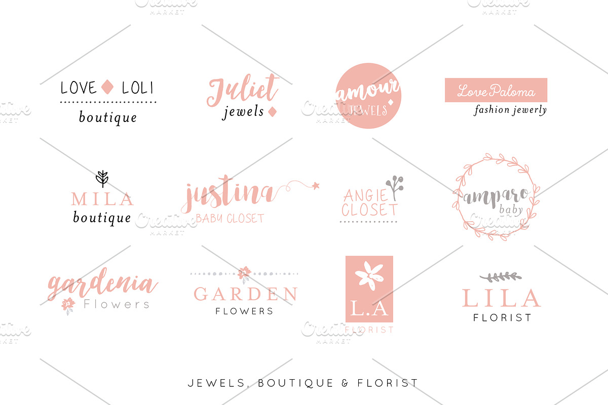 Feminine Logo Design Kit !, a Branding & Logo Template by Nordic.Arg (Photo 2 of 6)