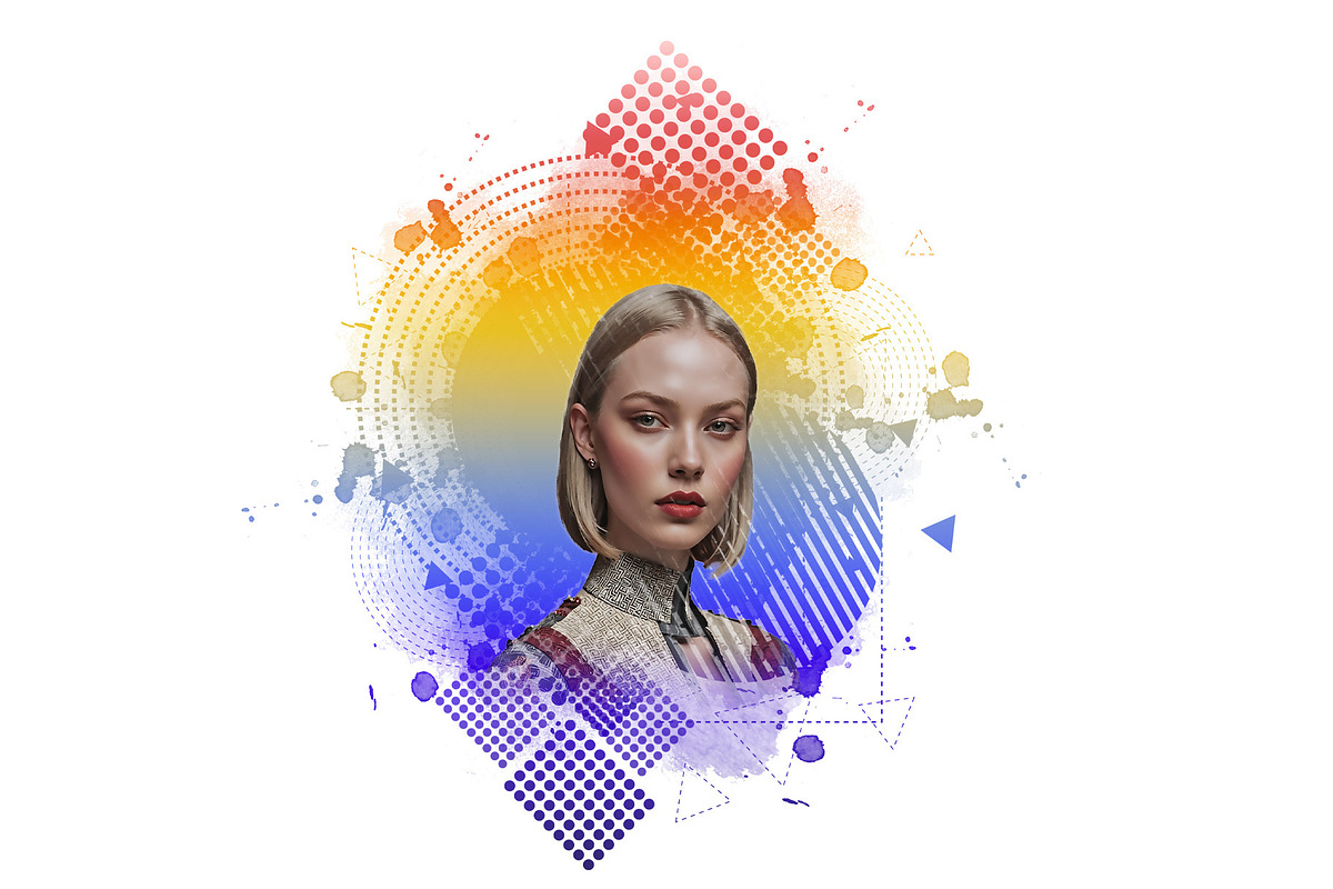 Geometric Portrait Photoshop Action, an Action Add-On by Photoshop Action (Photo 11 of 11)
