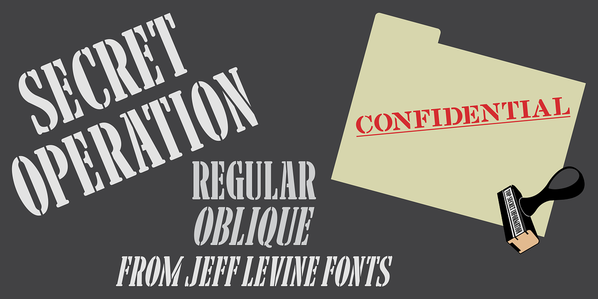 Secret Operation JNL, a Font by Jeff Levine Fonts (Photo 1 of 5)