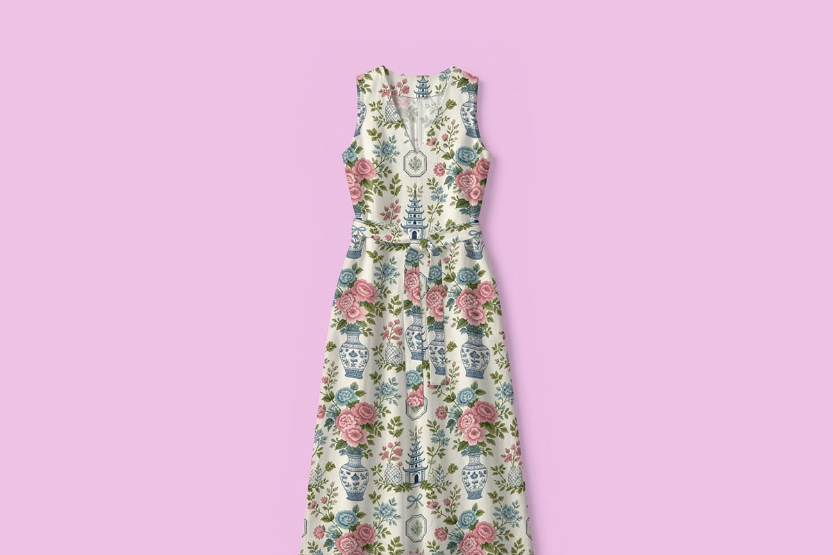 Chinoiserie Floral Seamless Pattern, a Pattern Graphic by elif (Photo 8 of 9)