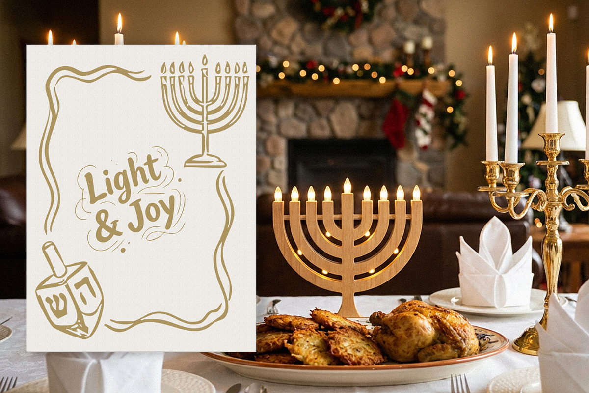 Whimsical Hanukkah: Holiday Line Art, a Seasonal Illustration by divanovskaya_nv (Photo 10 of 16)