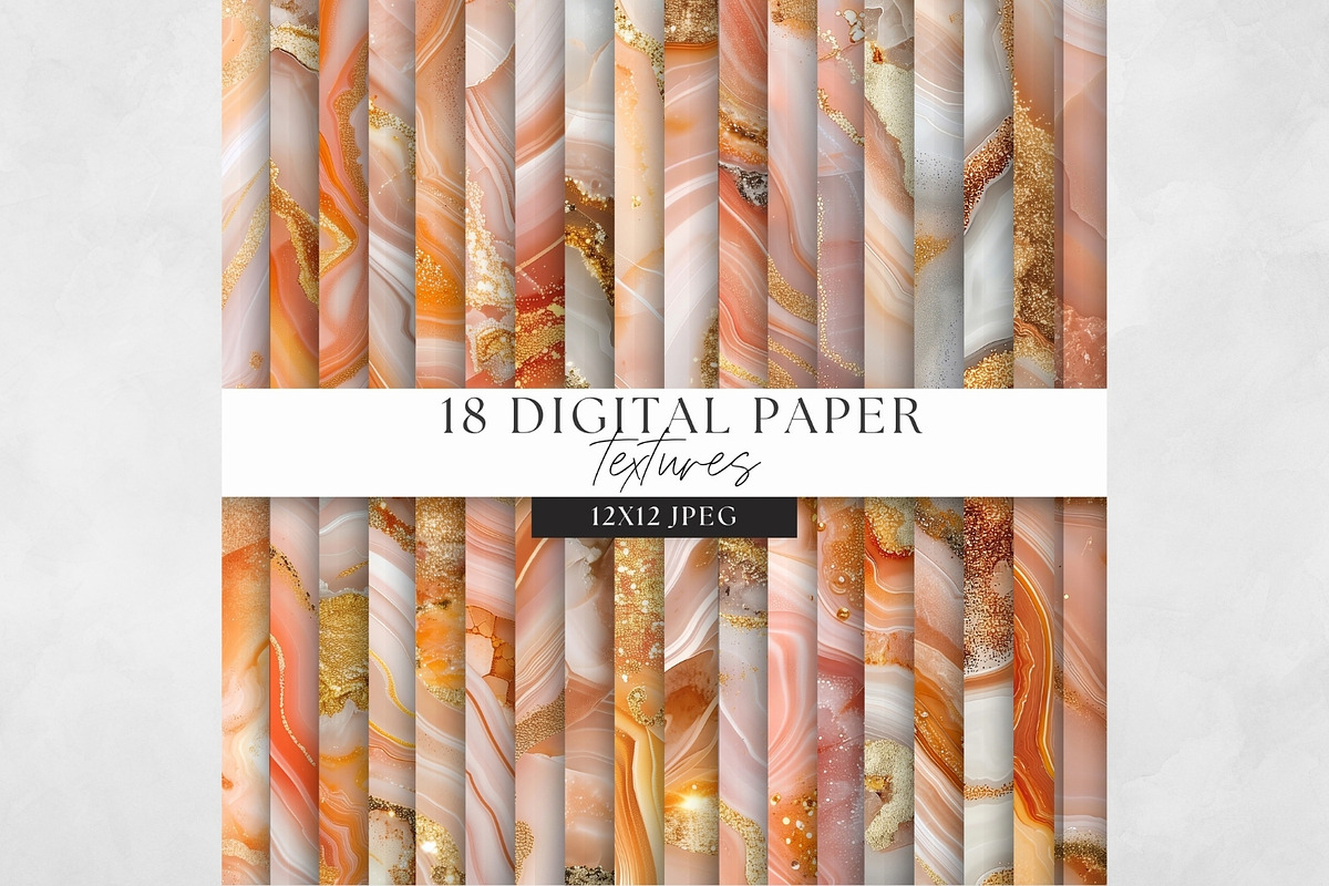 Orange Marble Texture Pack, Abstract, a Decorative Illustration by illuztrate (Photo 1 of 4)