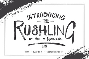 RUSHLING textured font +Vector bonus