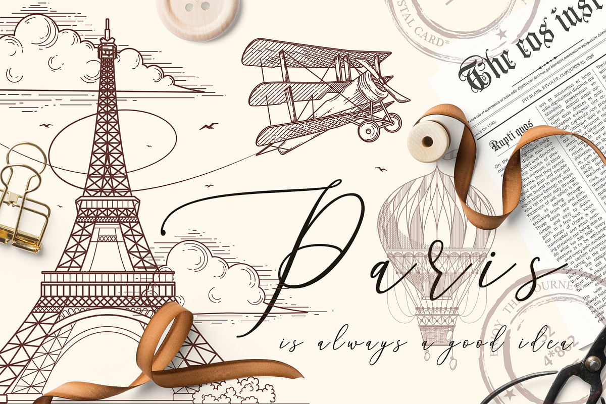 PARIS VINTAGE SET, a Texture Illustration by Luna Dreams (Photo 1 of 7)