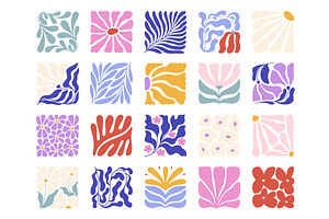 Trendy Abstract Botanical Tiles