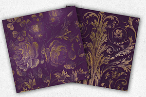 Old Gold Purple Digital Paper