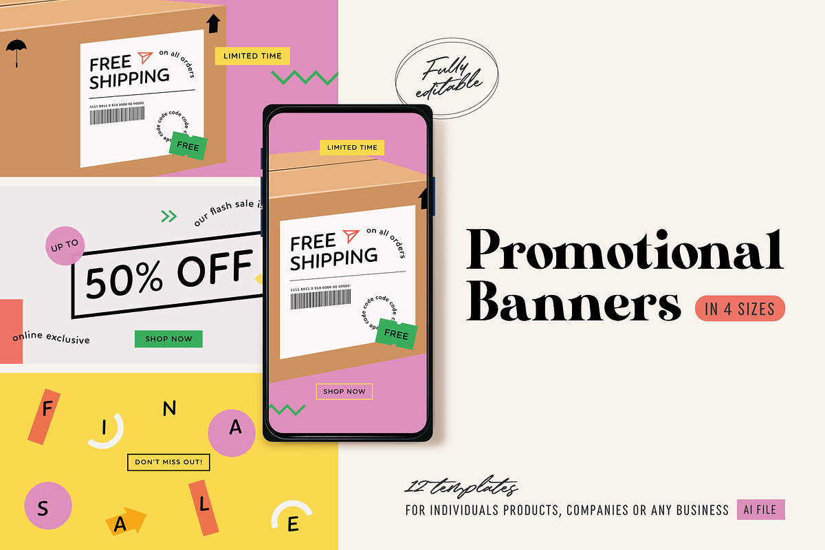 Promotional Banners Templates, a Social Media Template by designerbianca (Photo 1 of 5)