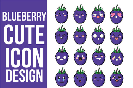 Blueberry Cute Icons Design