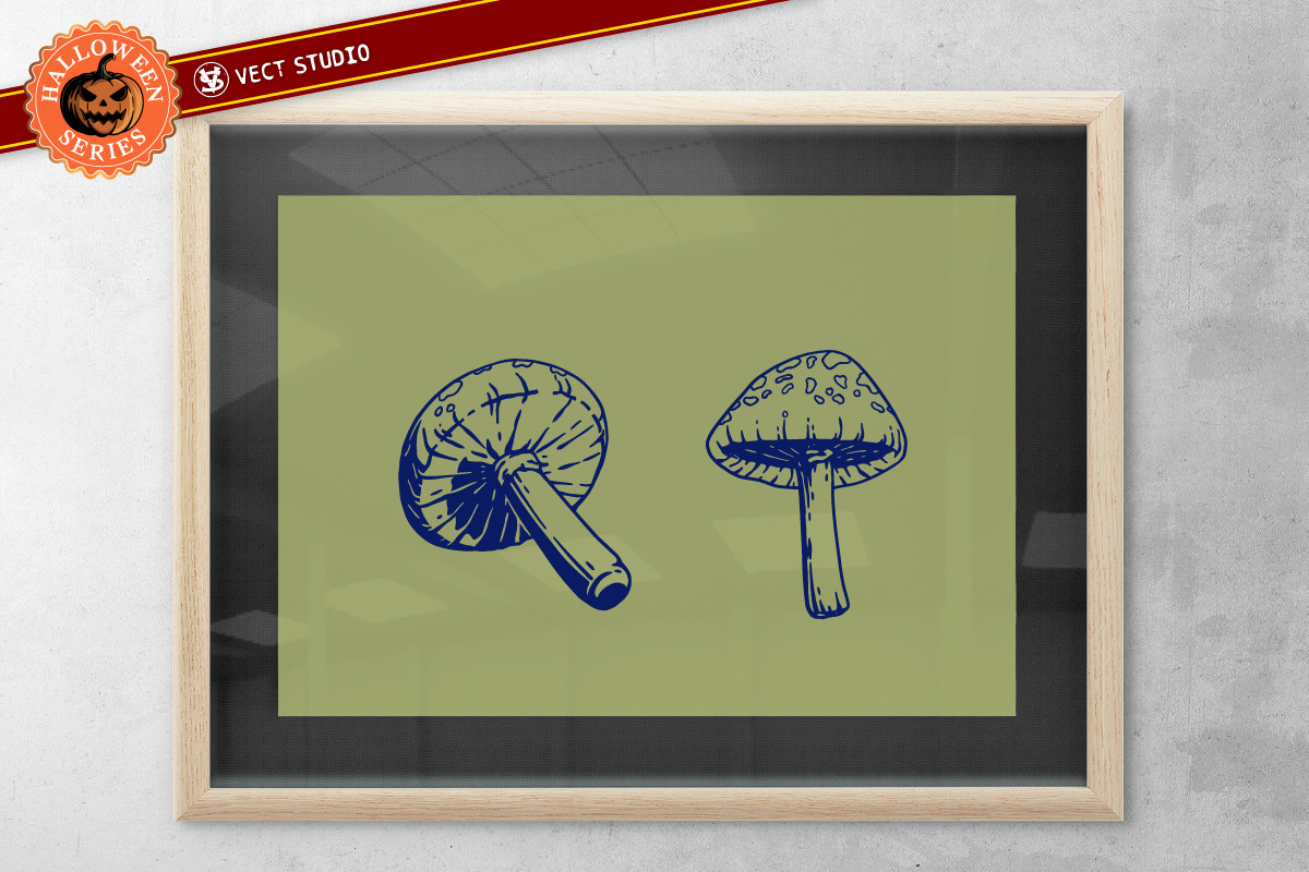 8 Mushroom Halloween Stamp Brushes, a Brush Add-On by vectstudio (Photo 7 of 9)