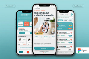 Telemedicine Mobile App UI Kit, an UI Kit Template by Pitchlook.Studio
