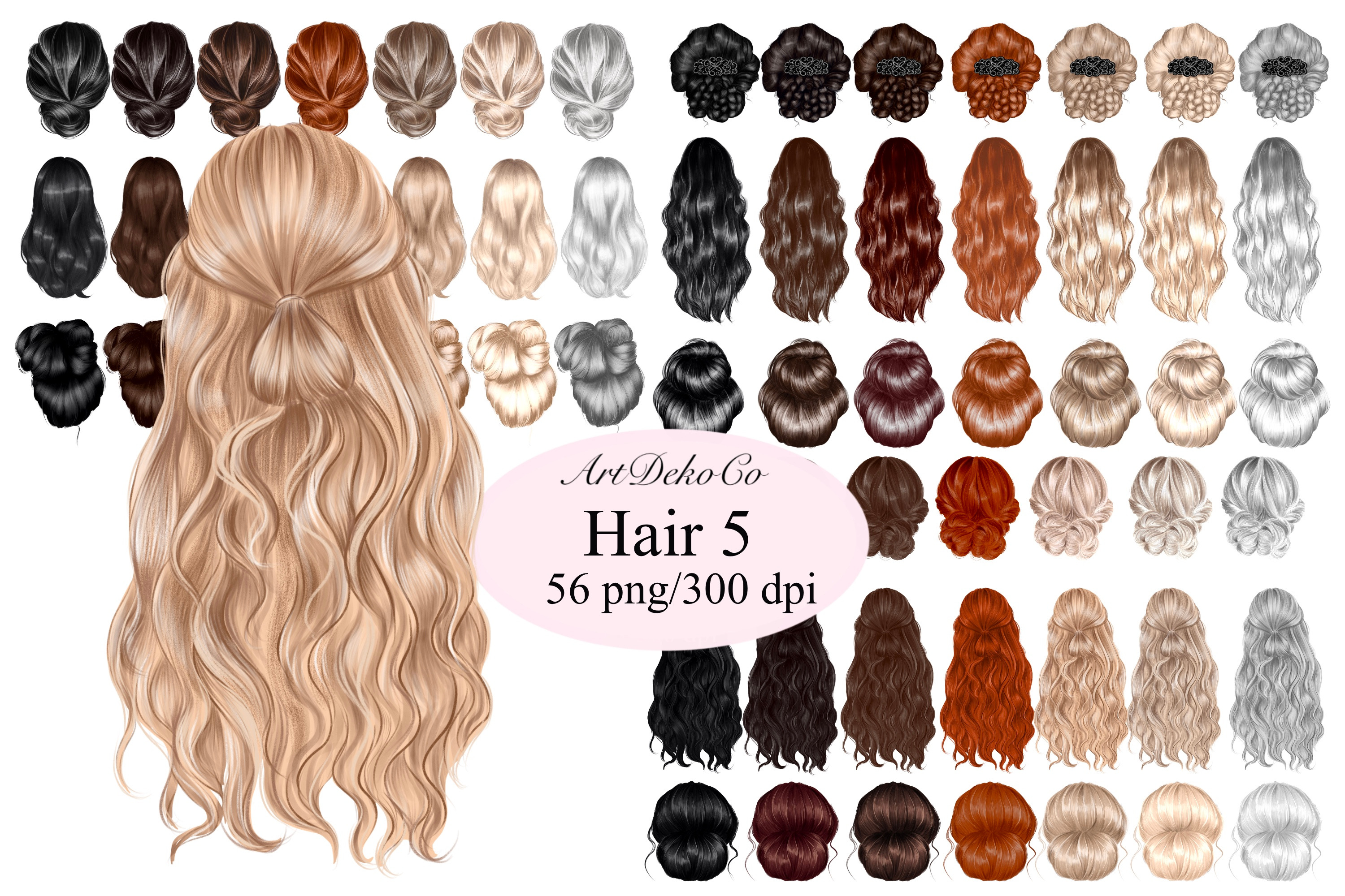 Hair clipart, Natural hair, an Illustration by DekoArt