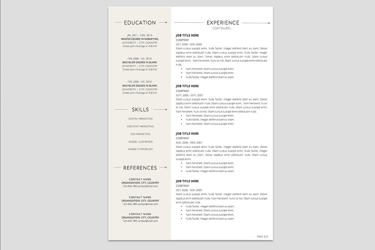 Resume Template + Cover Letter  WORD, a Resume Template by PAPPERMINT RESUME STUDIO (Photo 2 of 4)