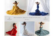 Maternity Dress Overlays, PNGS, a Layer Style Add-On by Wild Honey Design Co. (Thumbnail 1 of 5)