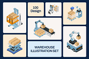 100 Warehouse Isometric Illustration, an Object Illustration by Vectors Market (Thumbnail 1 of 8)