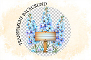 Whimsical Blue Flowers Spring Clipar, an Illustration by SVGArt (Thumbnail 6 of 9)