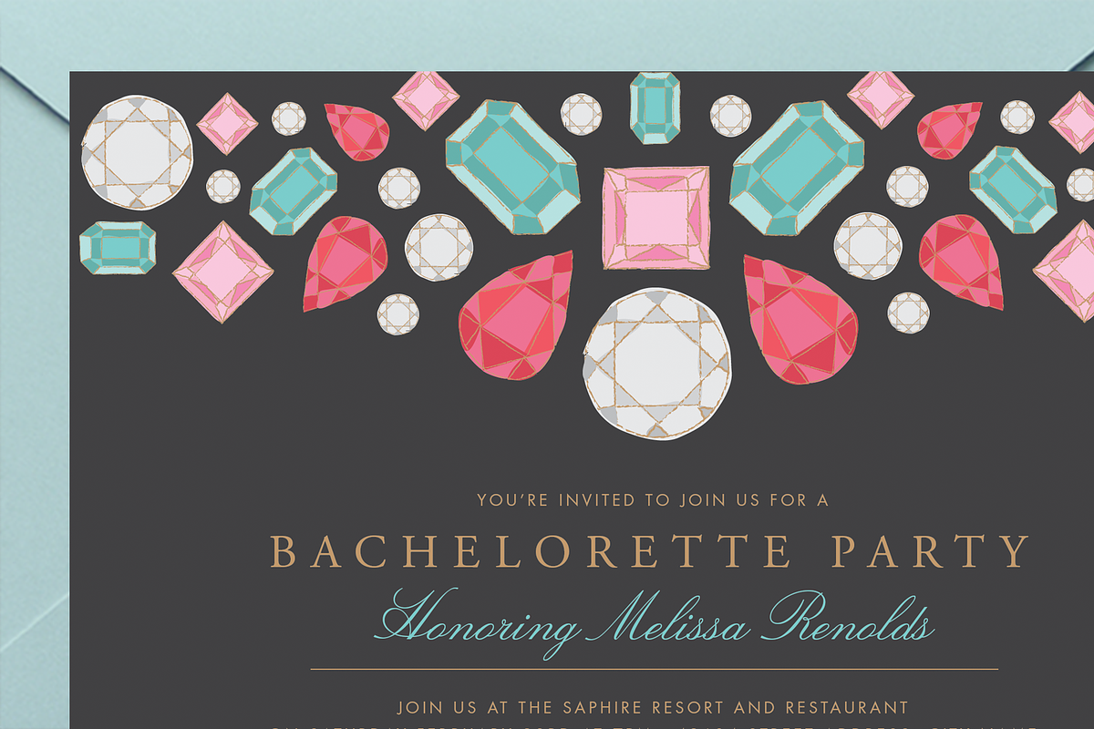 Gems Bachelorette Party Invite, an Invitation Template by origamiprints (Photo 3 of 3)