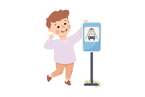 Cute Boy Standing Near Car Wash, a Person Illustration by TopVectors