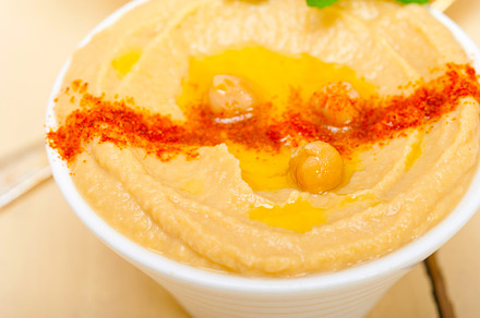 Hummus with mint on top, a Food & Drink Photo by keko64