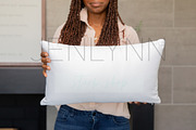 Black Model Holding Pillow Mockup #4, a Product Mockup by JENLYNN Stock Shop (Thumbnail 3 of 4)
