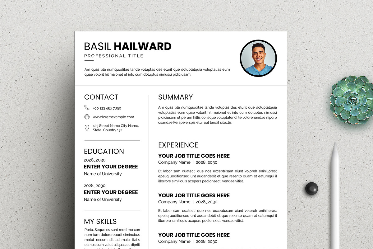 Executive Resume Template, a Resume Template by evgenystudio (Photo 2 of 4)