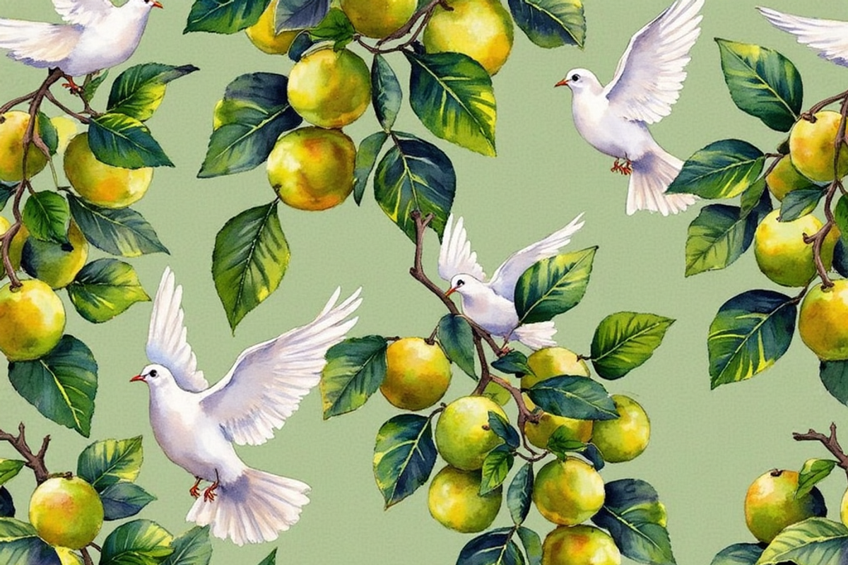 Seamless Pattern Figs and Doves, a Wallpaper Graphic by PLUM&FIGS (Photo 3 of 5)