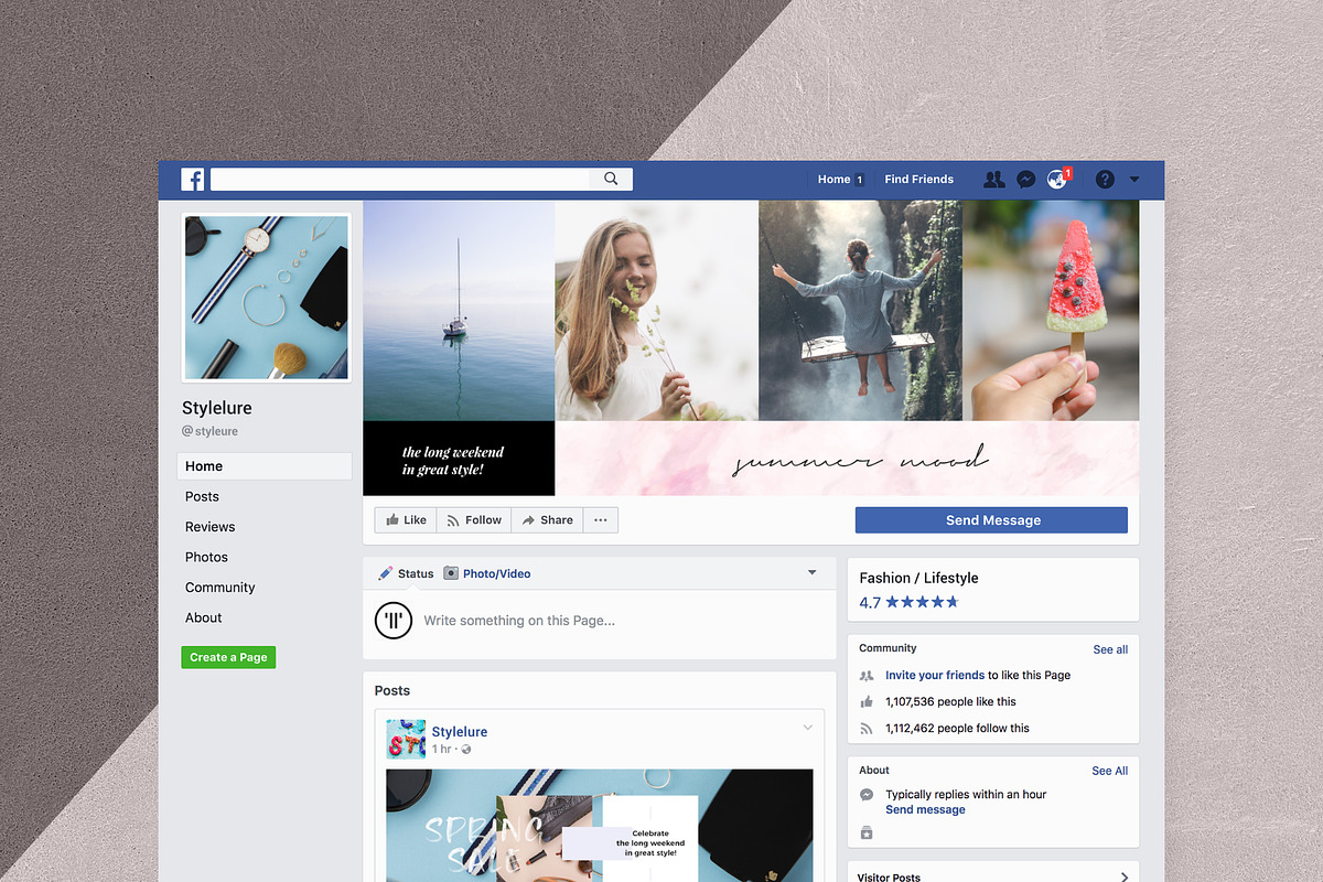 Marble Facebook Cover Pack, a Social Media Template by Crevo Studio (Photo 16 of 16)