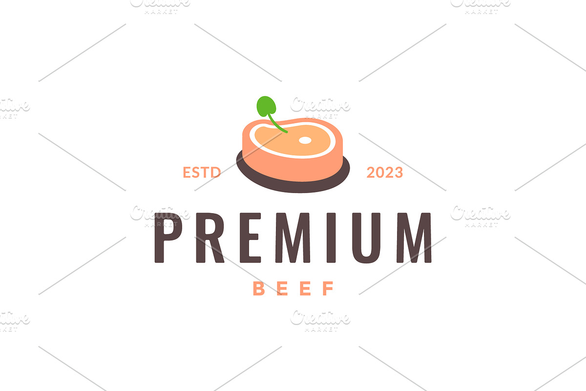 meat beef slice logo, a Branding & Logo Template by devastd