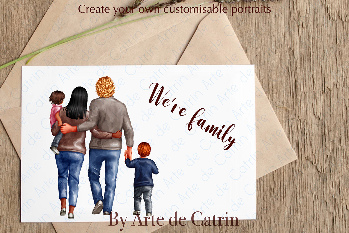We Are Family, Watercolor Clipart, a Person Illustration by ArtedeCatrin (Photo 8 of 10)