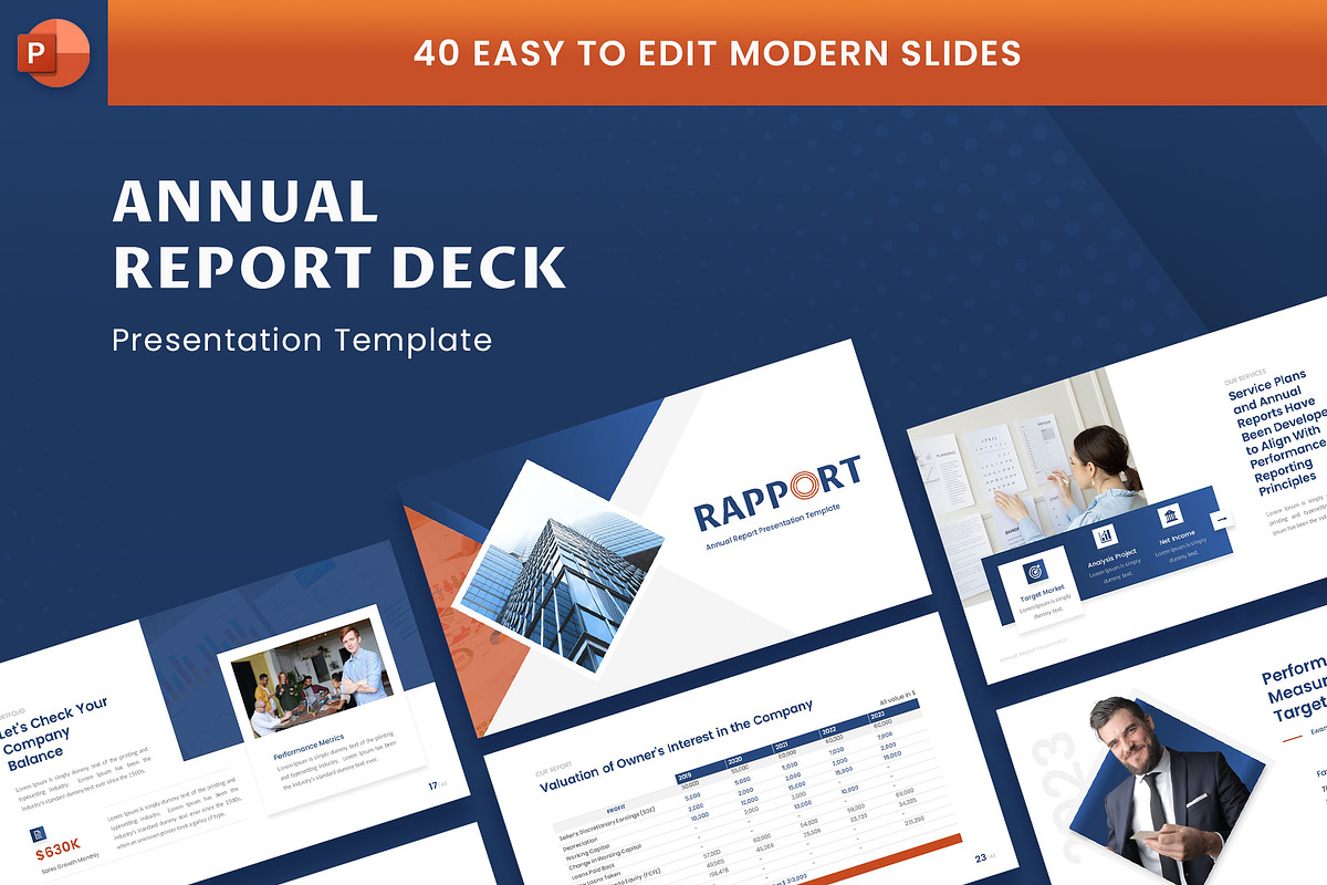Annual Report PowerPoint Template, a Presentation Template by Premast (Photo 1 of 5)
