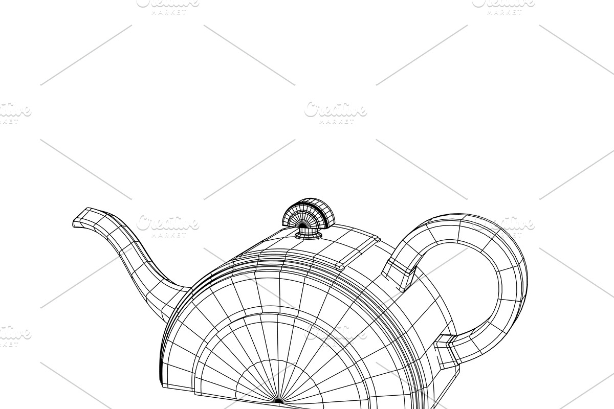 Art deco teapot, an Object 3D Model by CGTales (Photo 8 of 11)